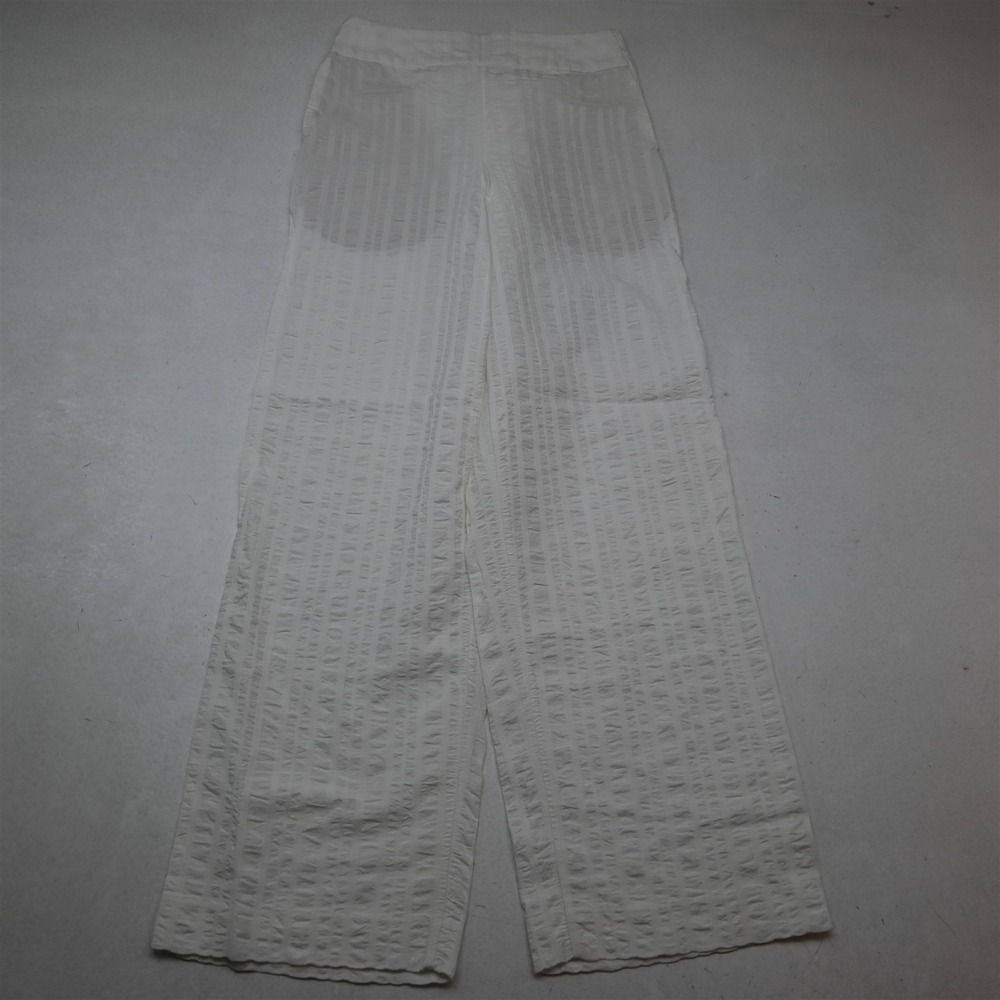Uniqulo XS White Striped High Waist Wide Leg Womens Pants - Picture 1 of 9